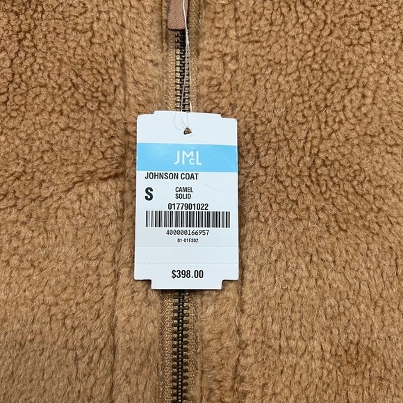 J Mclaughlin Womens Johnson Coat Small NWT $398 Brown Full Zip Teddy Wool Collar - Picture 2 of 7
